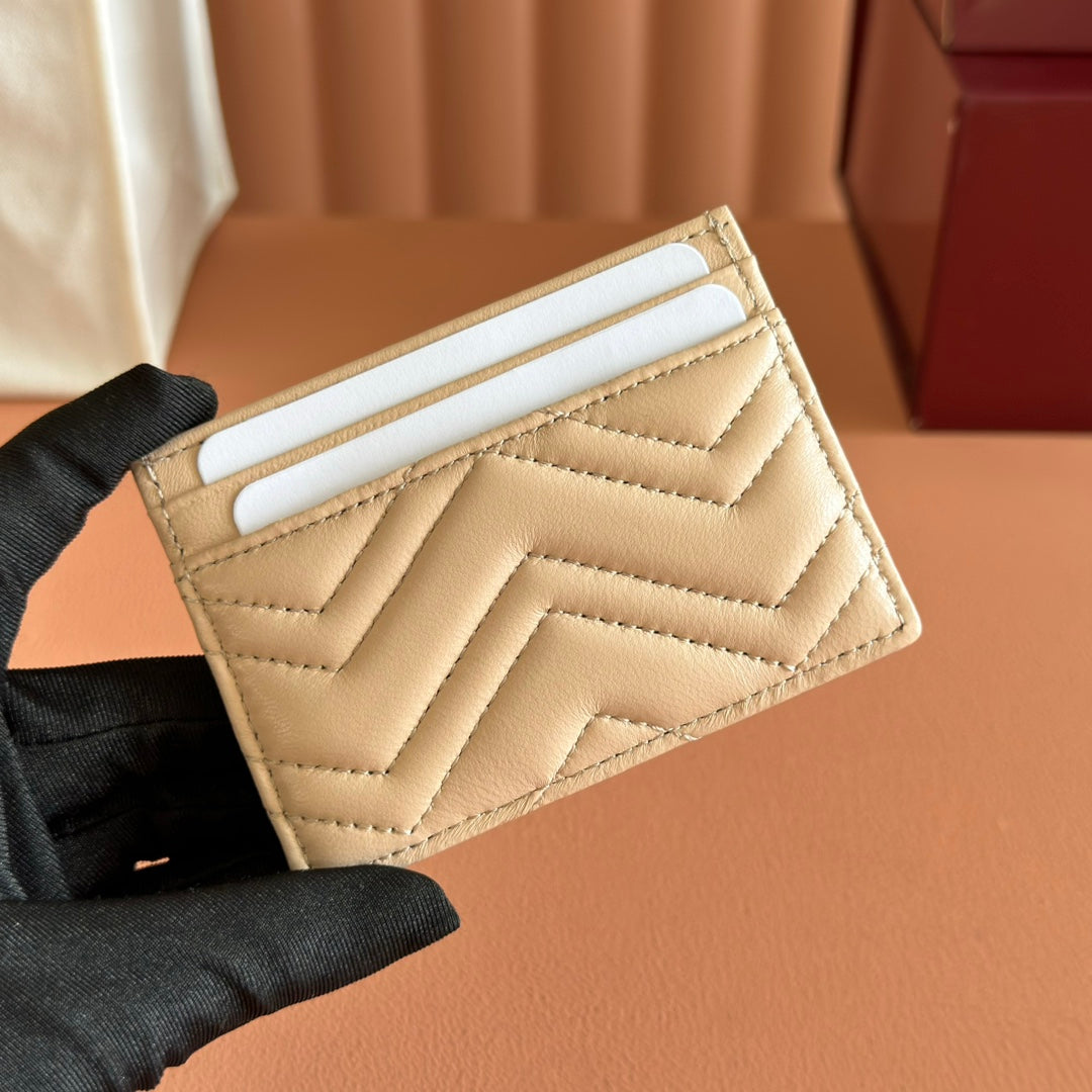 Gucci Marmont Card Wallet Beige Calfskin 254955 mysite