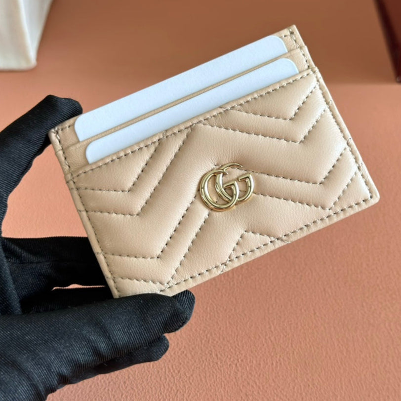 Gucci Marmont Card Wallet Beige Calfskin 254955 mysite