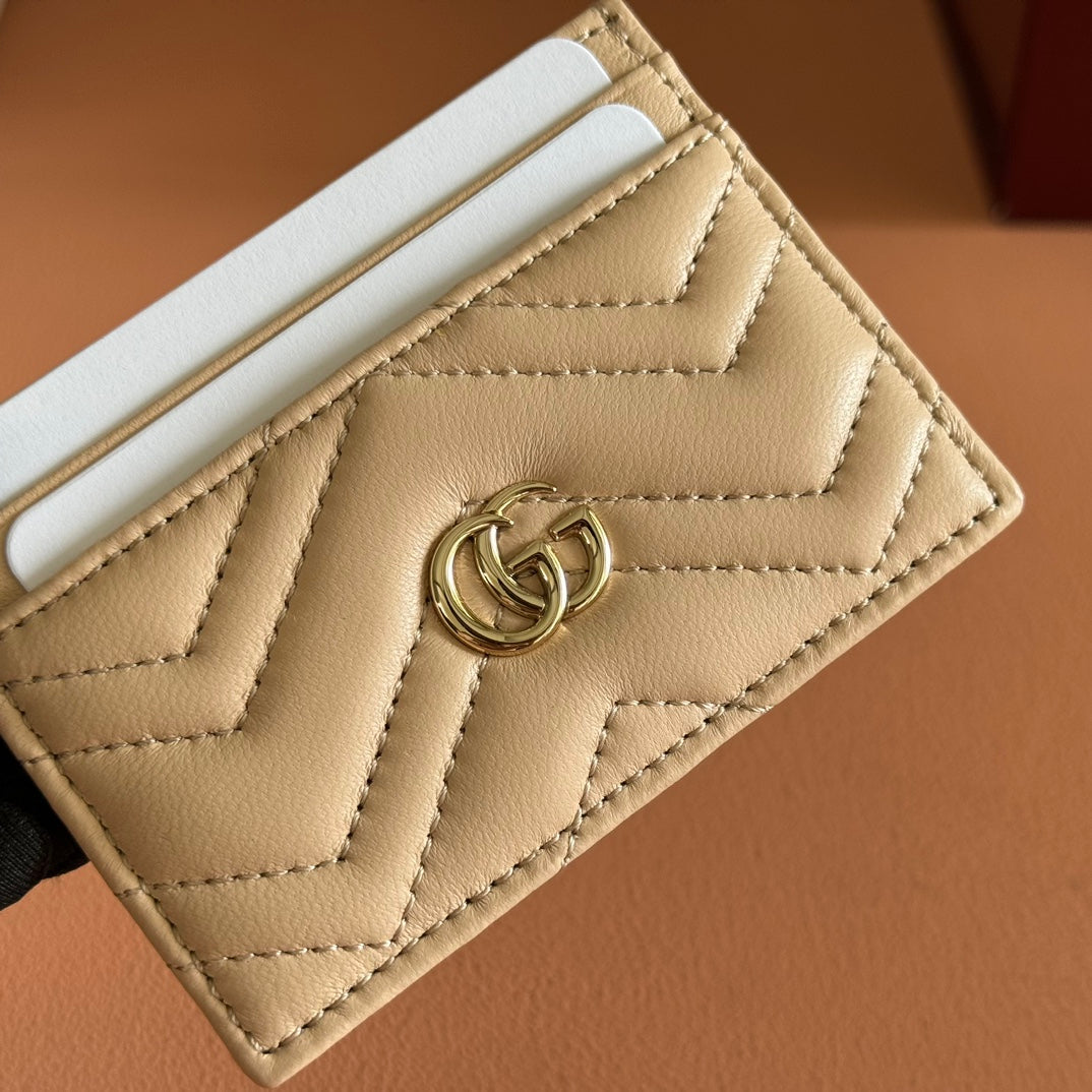 Gucci Marmont Card Wallet Beige Calfskin 254955 mysite