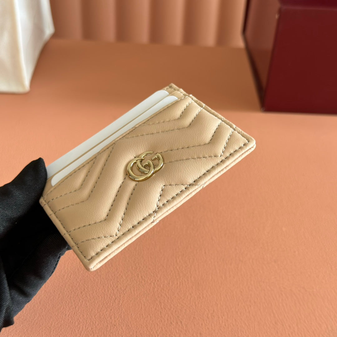 Gucci Marmont Card Wallet Beige Calfskin 254955 mysite