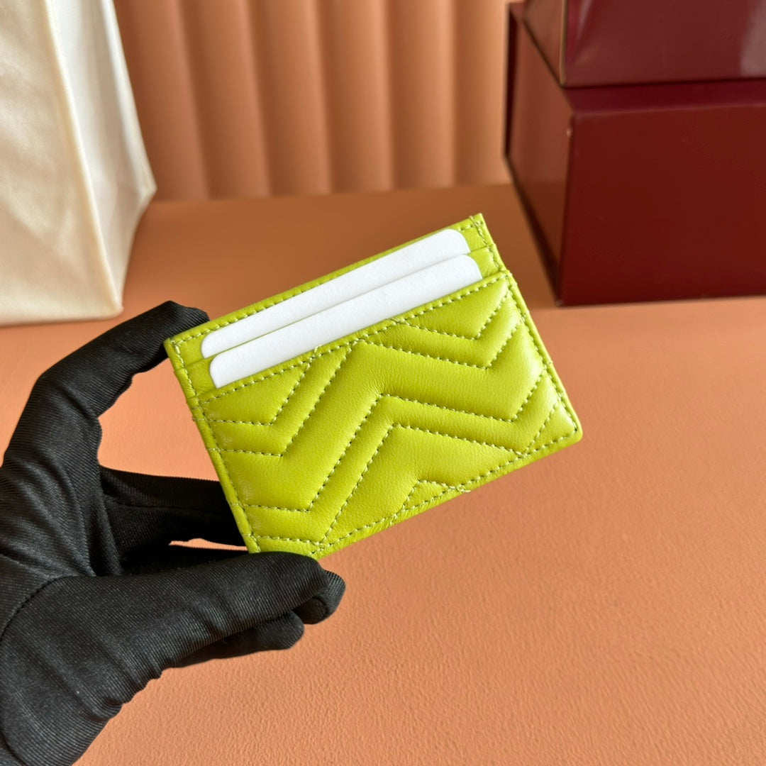 Gucci Marmont Card Wallet Lime Green Calfskin 254956 mysite