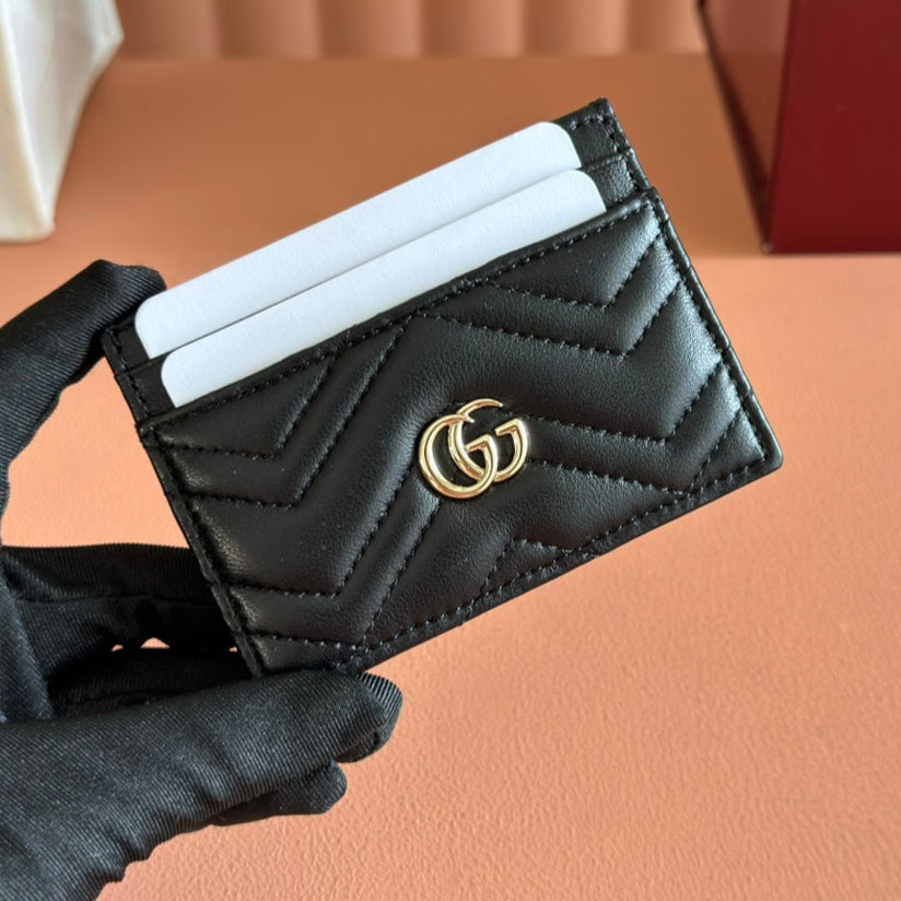 Gucci Marmont Card Wallet Black Calfskin 254958 mysite