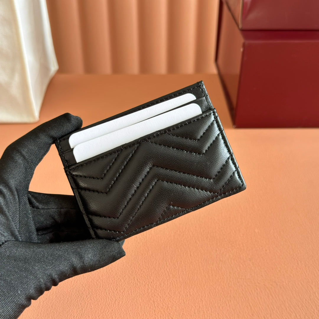 Gucci Marmont Card Wallet Black Calfskin 254958 mysite