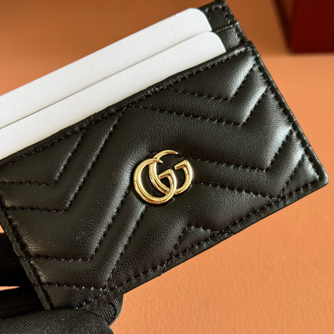 Gucci Marmont Card Wallet Black Calfskin 254958 mysite