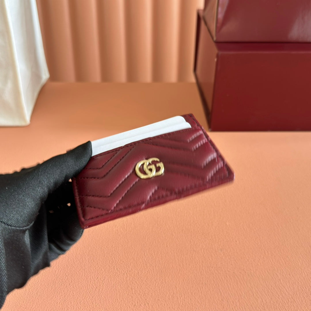 Gucci Marmont Card Wallet Rosso Ancora Red Calfskin 254959 mysite
