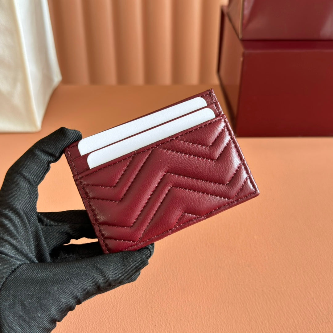 Gucci Marmont Card Wallet Rosso Ancora Red Calfskin 254959 mysite