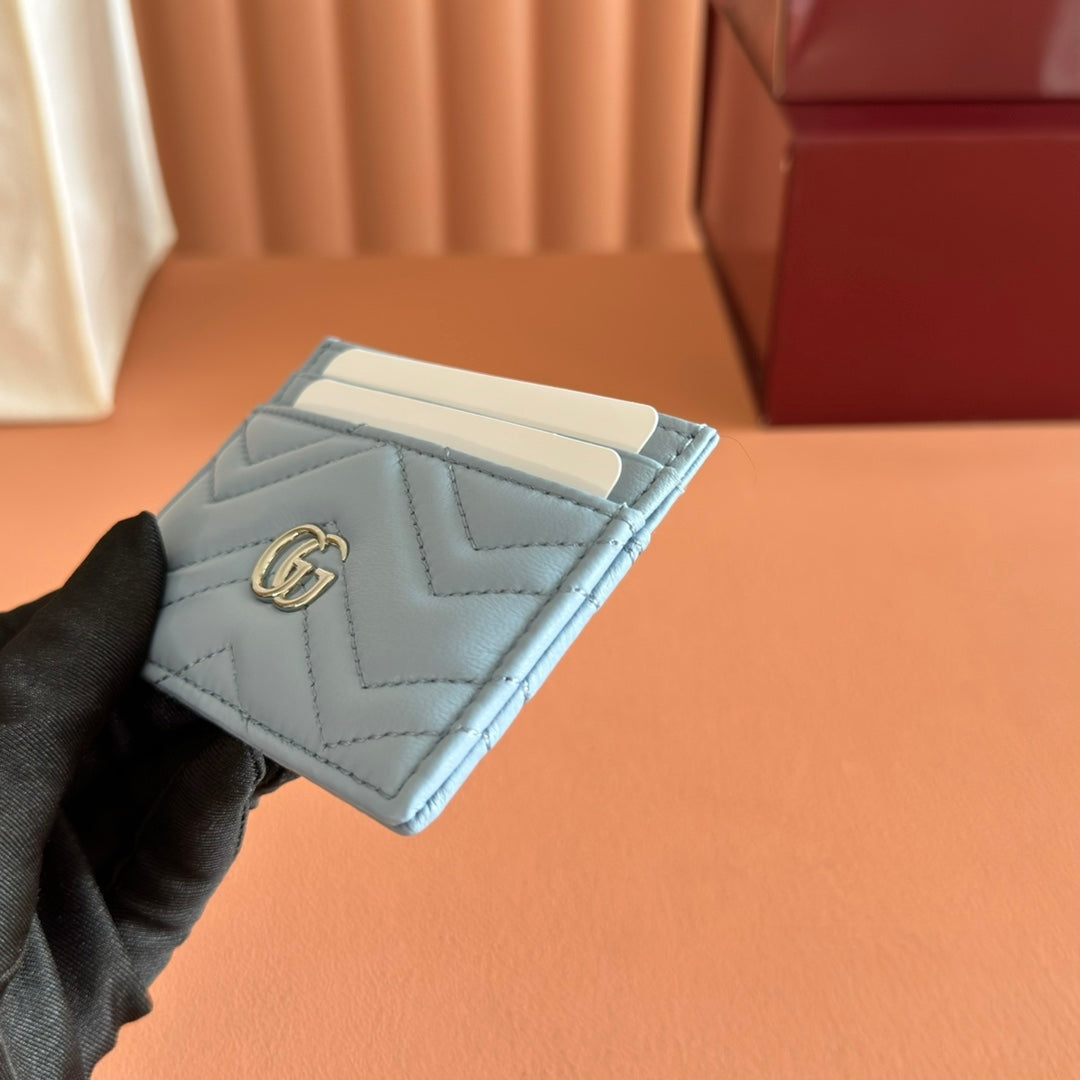 Gucci Marmont Card Wallet Blue Calfskin 254961 mysite
