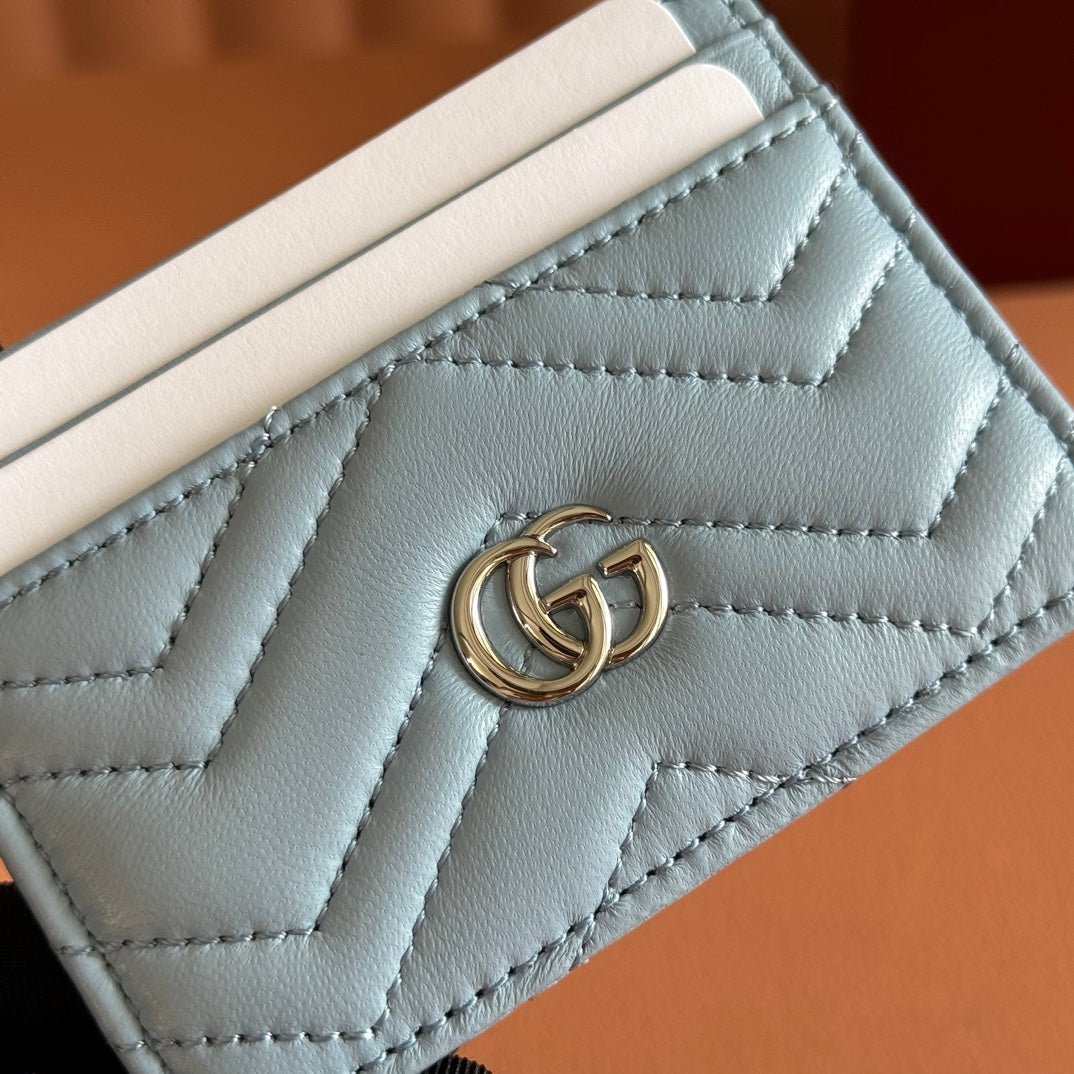 Gucci Marmont Card Wallet Blue Calfskin 254961 mysite