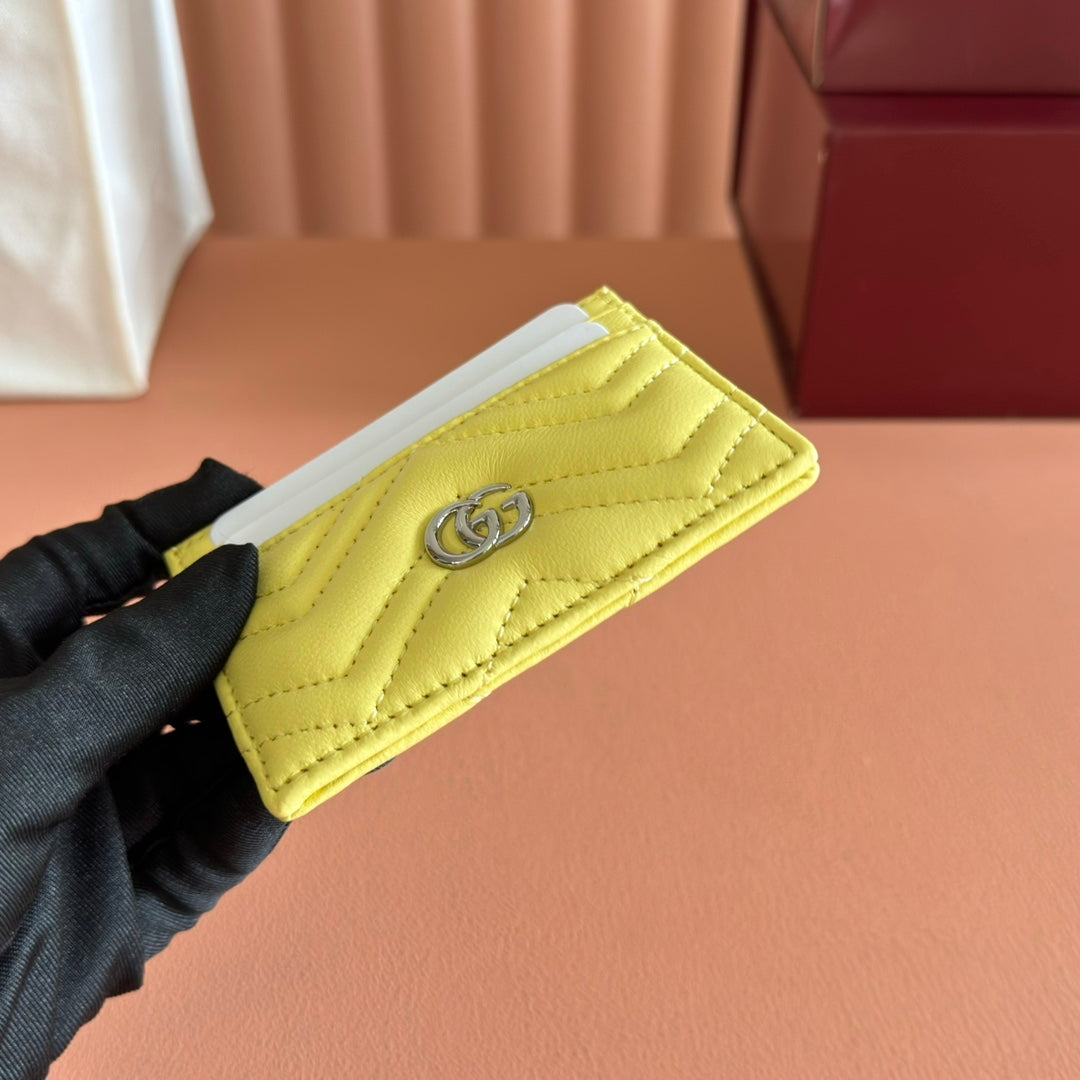 Gucci Marmont Card Wallet Yellow Calfskin 254962 mysite