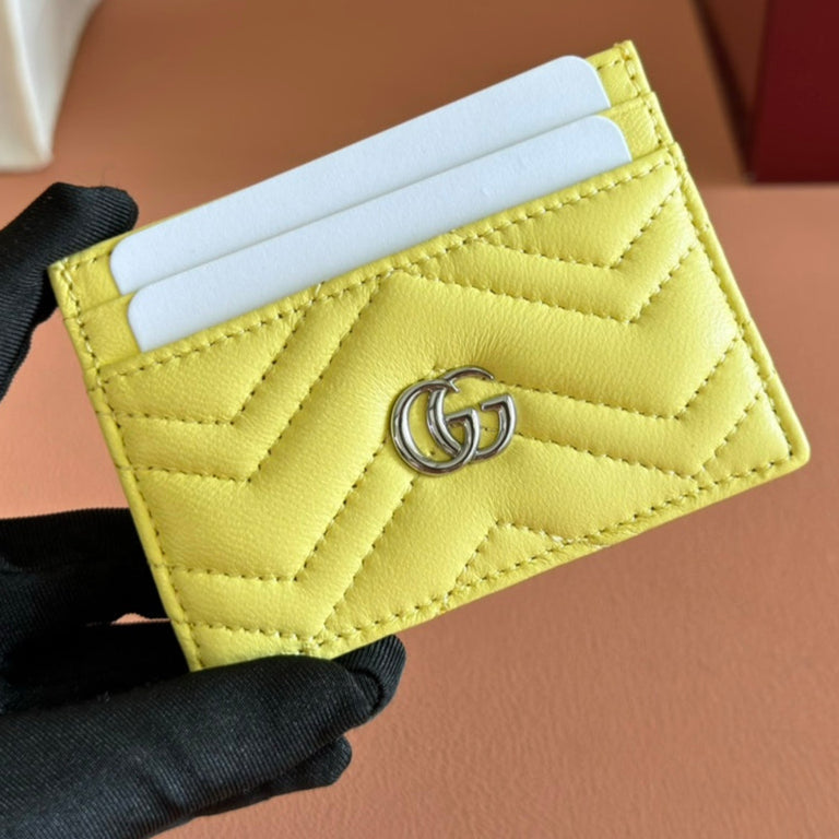 Gucci Marmont Card Wallet Yellow Calfskin 254962 mysite
