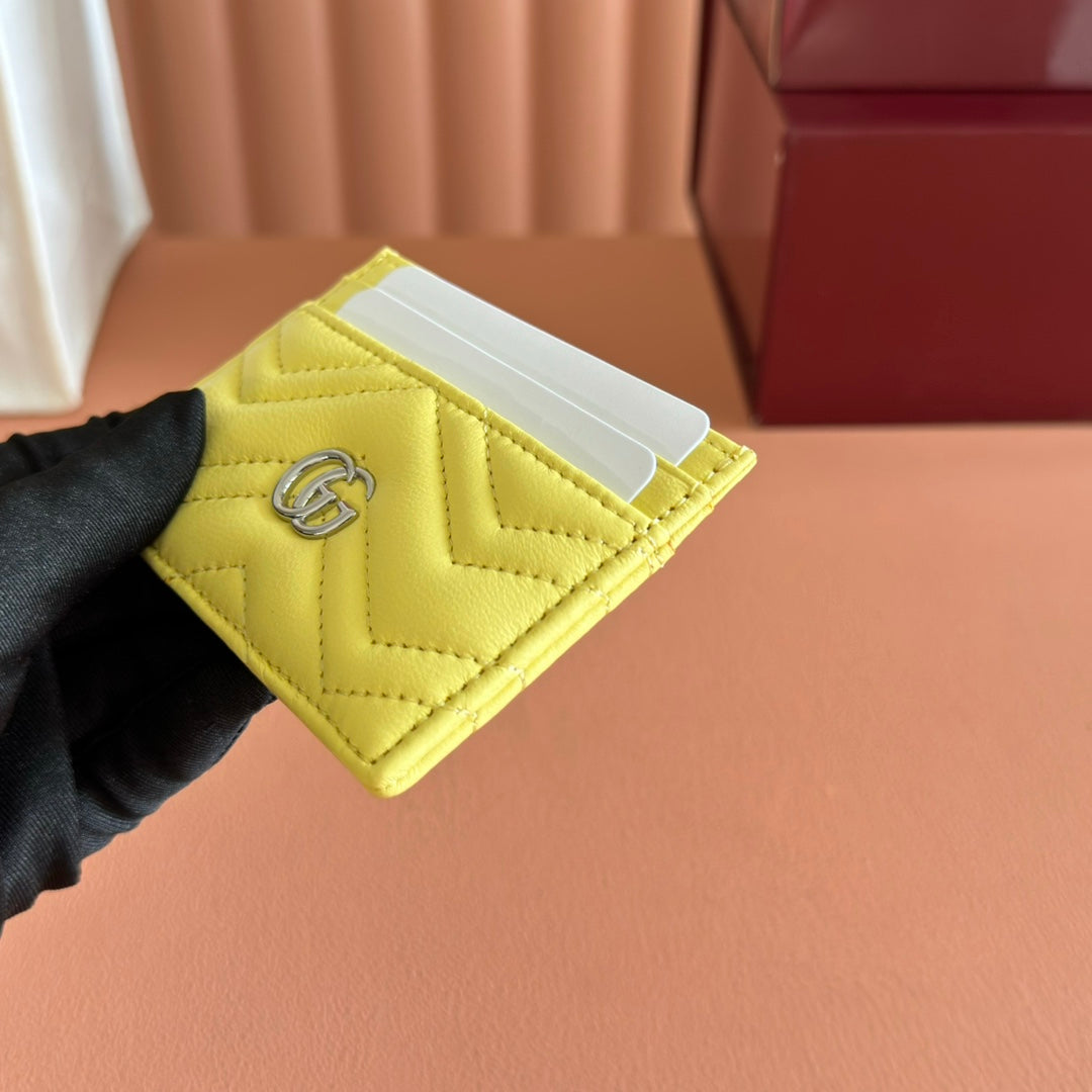 Gucci Marmont Card Wallet Yellow Calfskin 254962 mysite