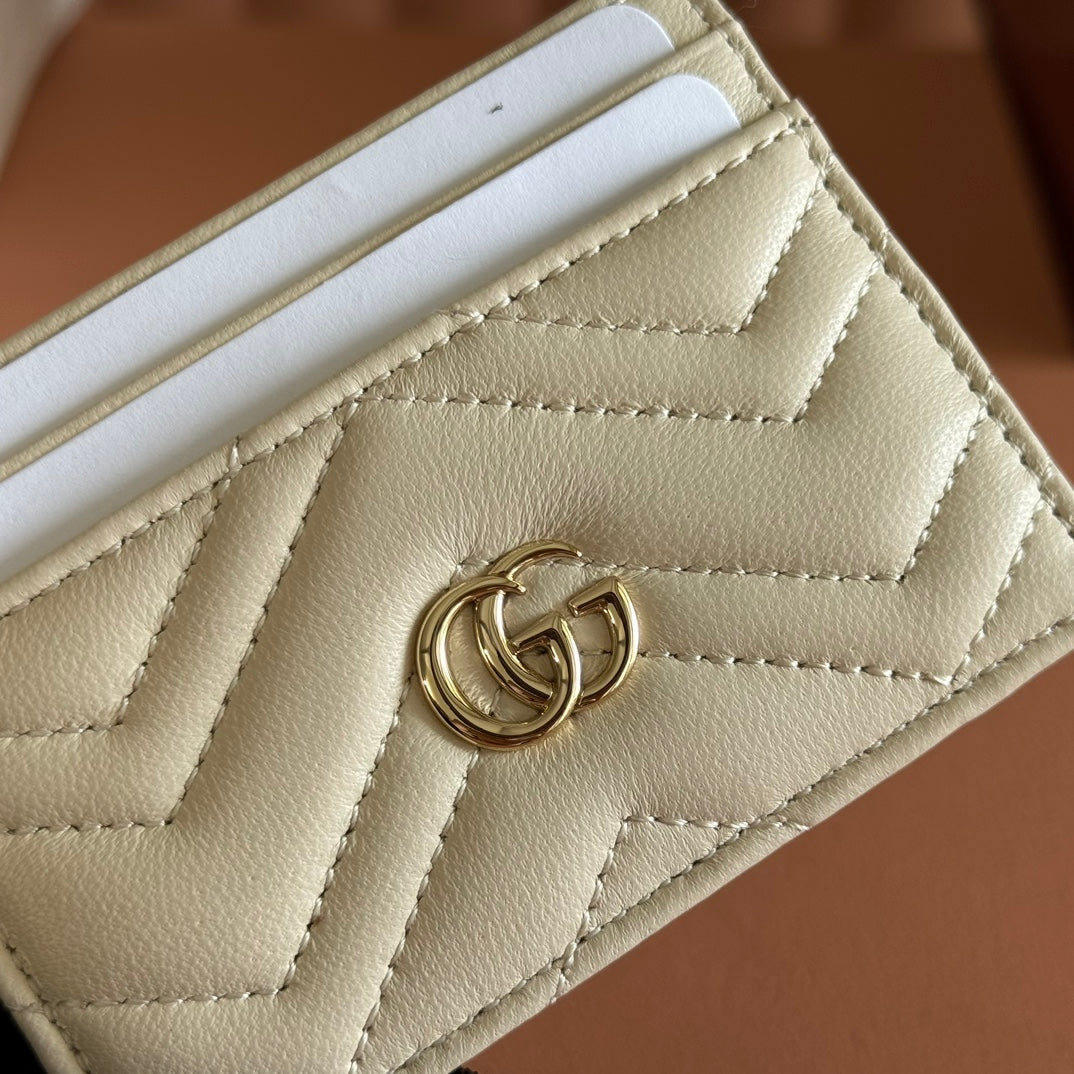 Gucci Marmont Card Wallet Light Beige Calfskin 254963 mysite