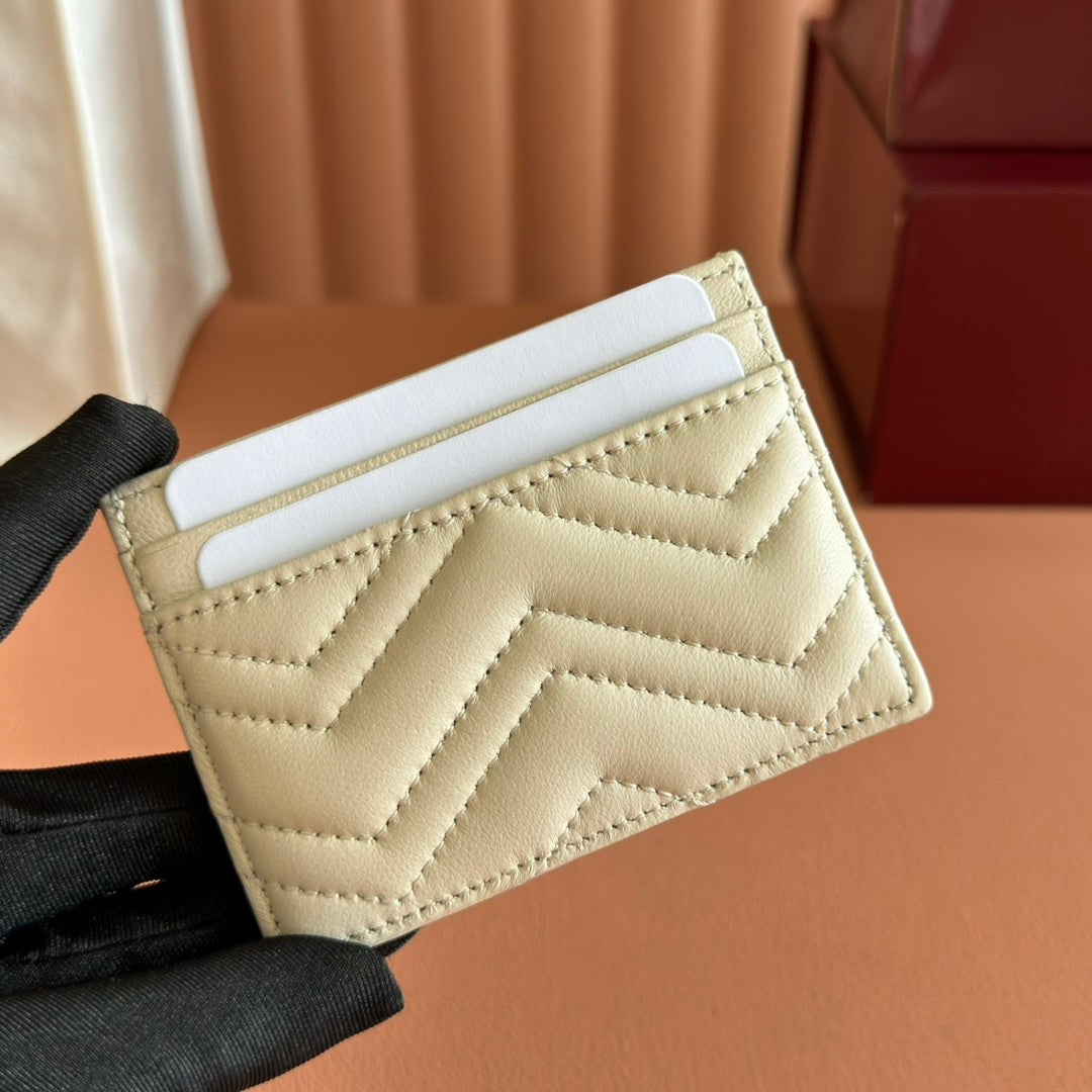 Gucci Marmont Card Wallet Light Beige Calfskin 254963 mysite