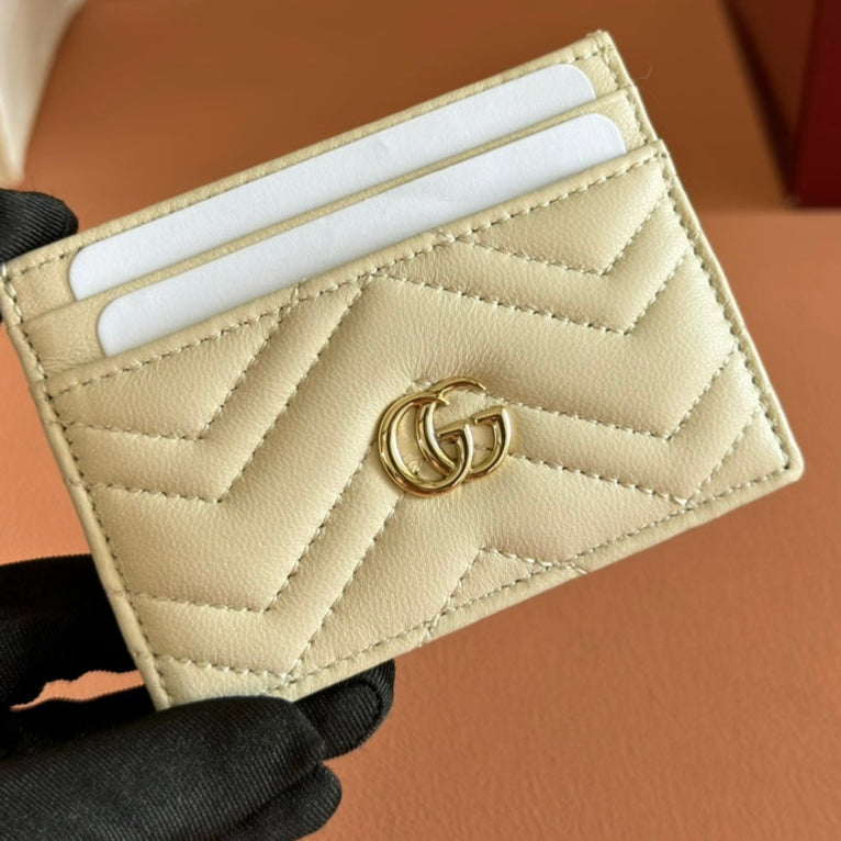 Gucci Marmont Card Wallet Light Beige Calfskin 254963 mysite