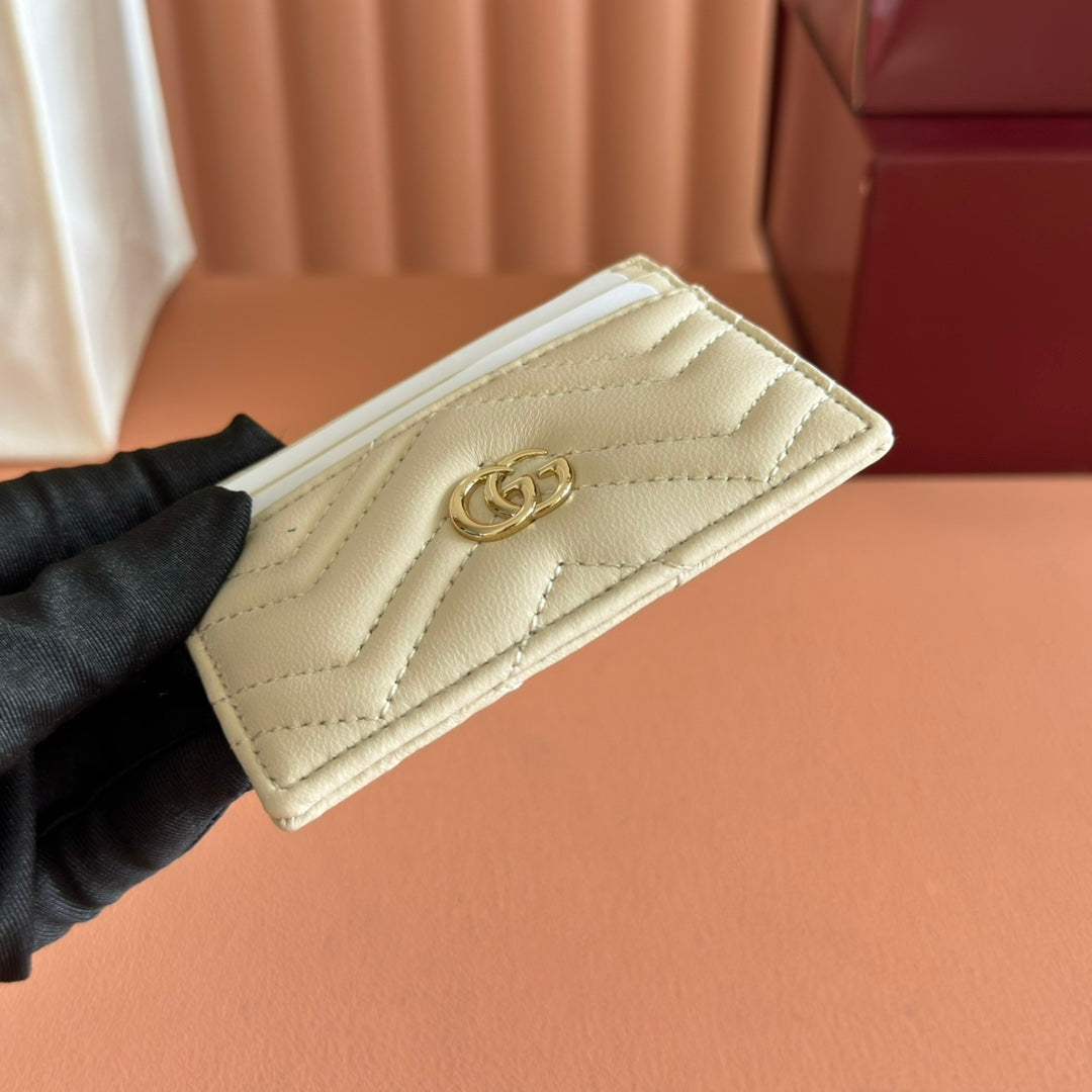 Gucci Marmont Card Wallet Light Beige Calfskin 254963 mysite