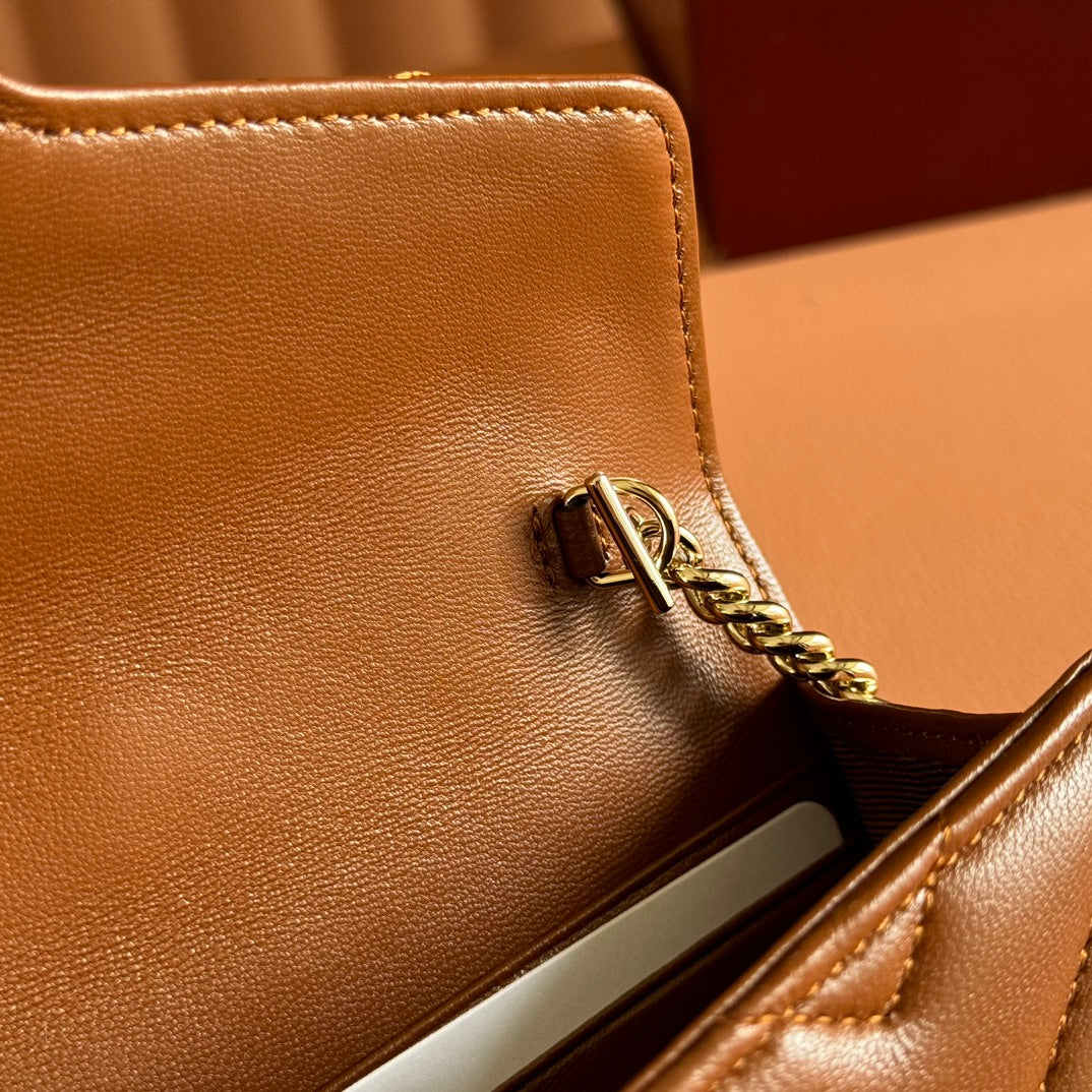 Gucci Marmont Chain Wallet Brown Cowhide 254969 mysite