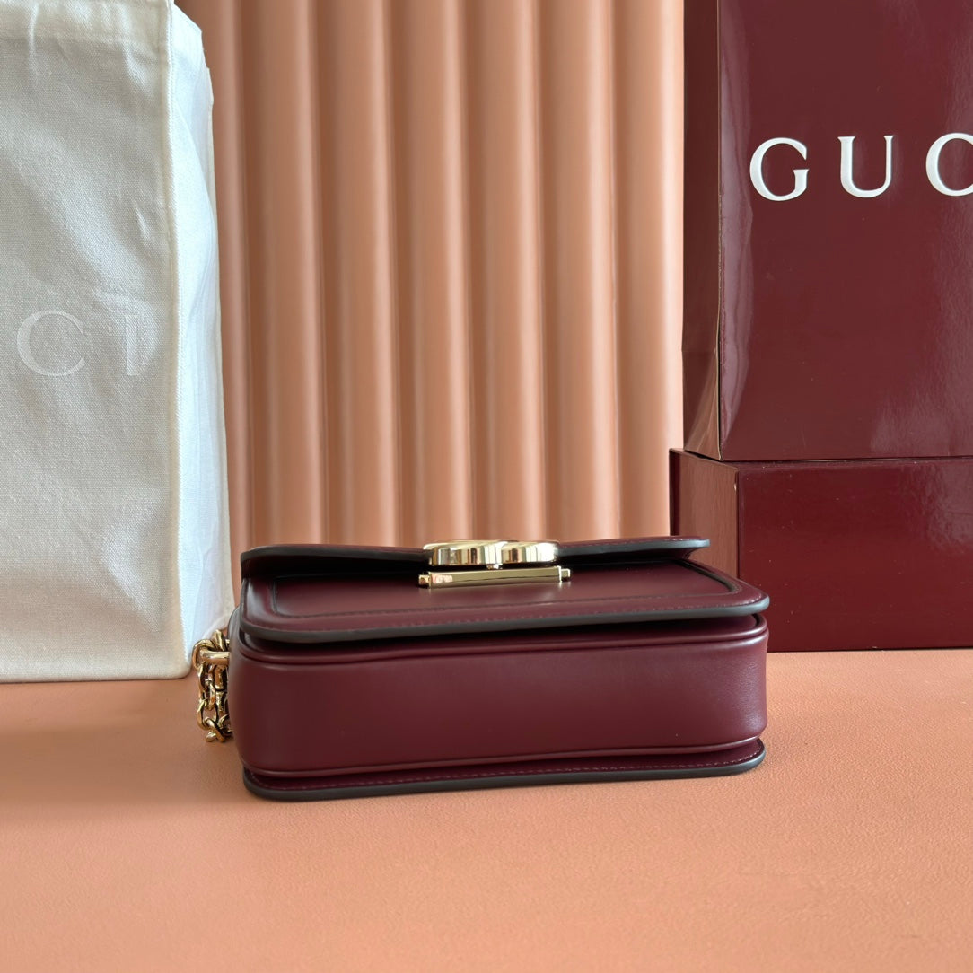 GG Go Small Shoulder Bag Dark Burgundy Cafskin 272153 mysite