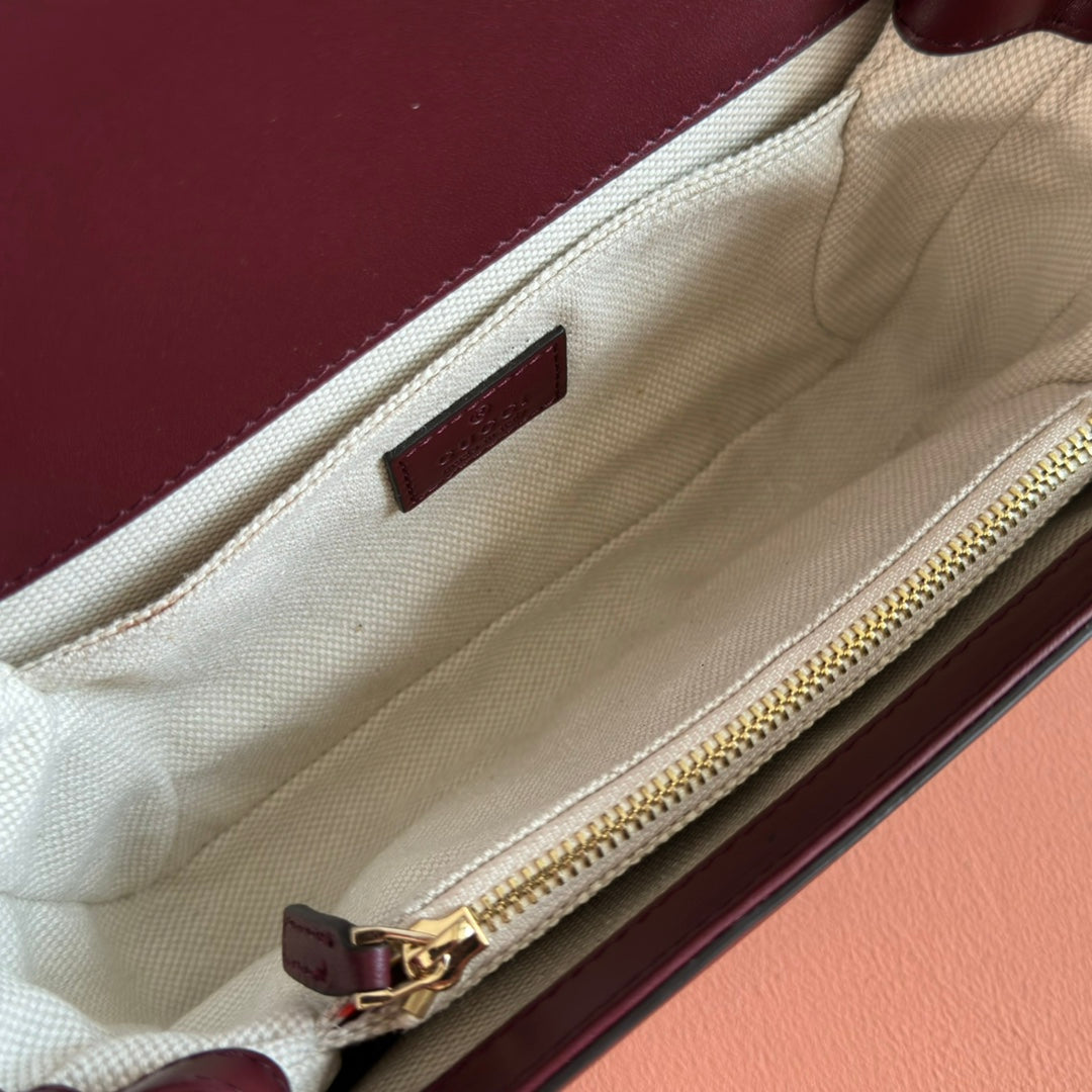 GG Go Small Shoulder Bag Dark Burgundy Cafskin 272153 mysite