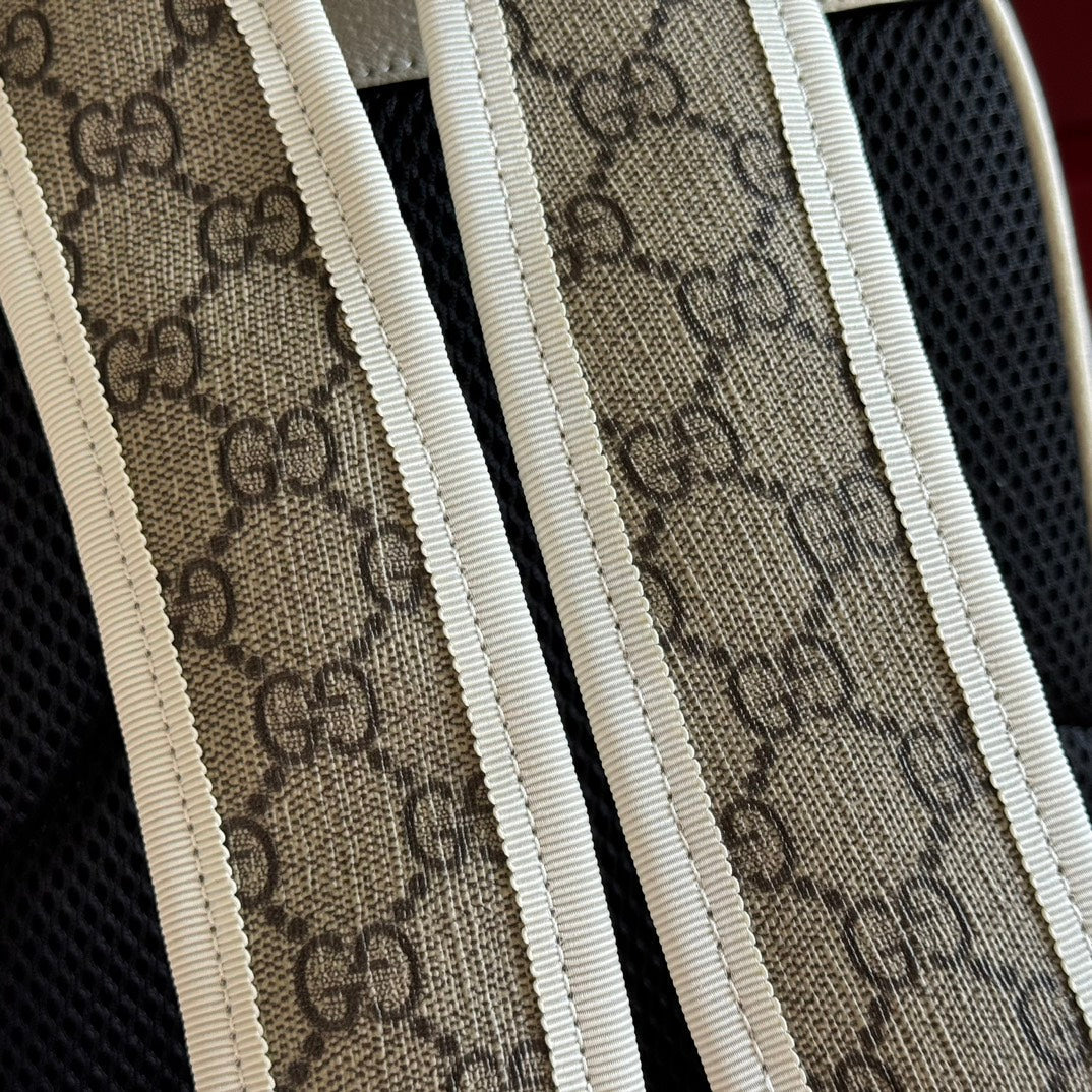 GG Small Ophidia Backpack Beige & White GG Monogram Fabric 272186 mysite