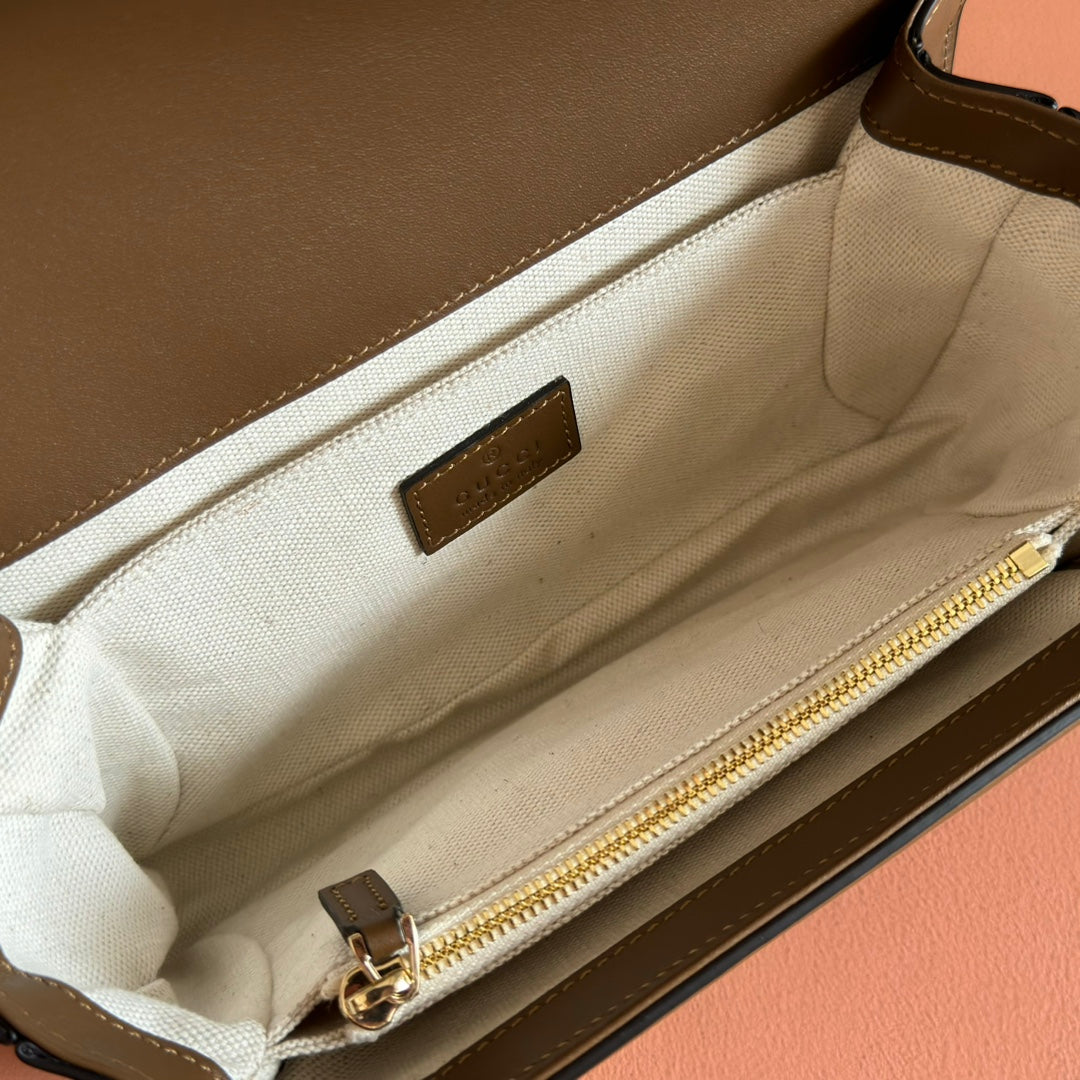 GG Go Small Shoulder Bag Dark Brown Suede Cafskin 272157 mysite