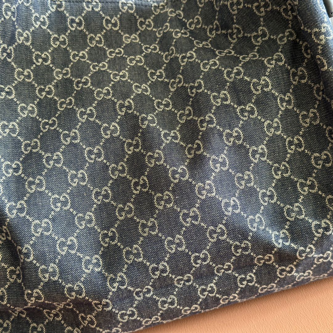 GG Beatrix Large Tote Bag  Beige & Dark Blue GG Monogram Fabric Monogram Fabric mysite