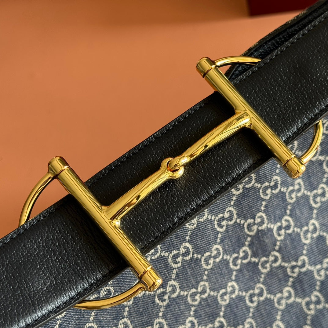 GG Beatrix Large Tote Bag  Beige & Dark Blue GG Monogram Fabric Monogram Fabric mysite