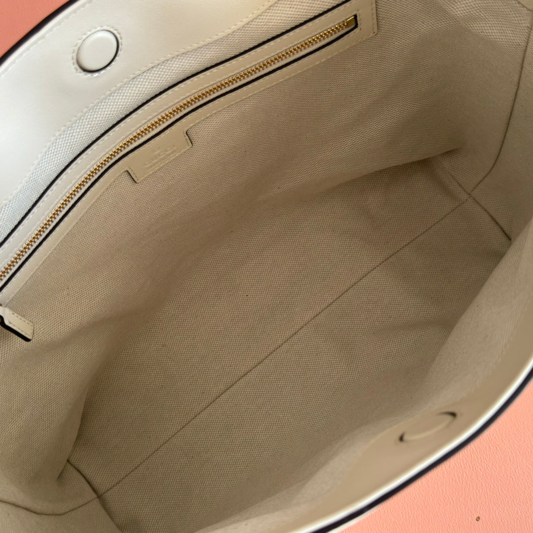 GG Beatrix Medium Tote Bag Cream Smooth Leather GHW 272127 mysite