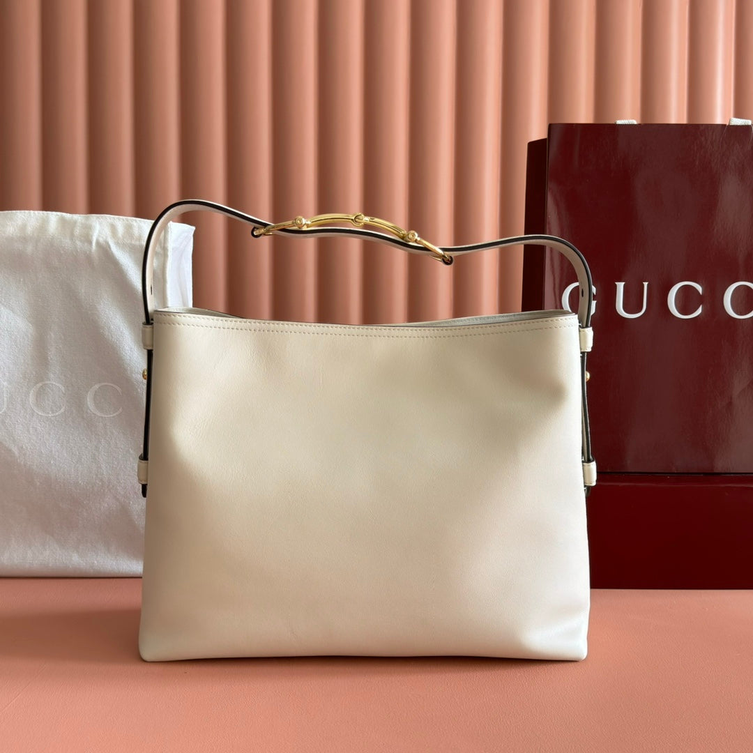 GG Beatrix Medium Tote Bag Cream Smooth Leather GHW 272127 mysite