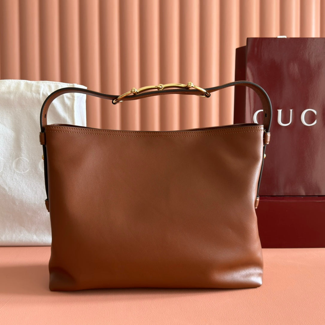 GG Beatrix Medium Tote Bag Brown Smooth Leather GHW 272126 mysite