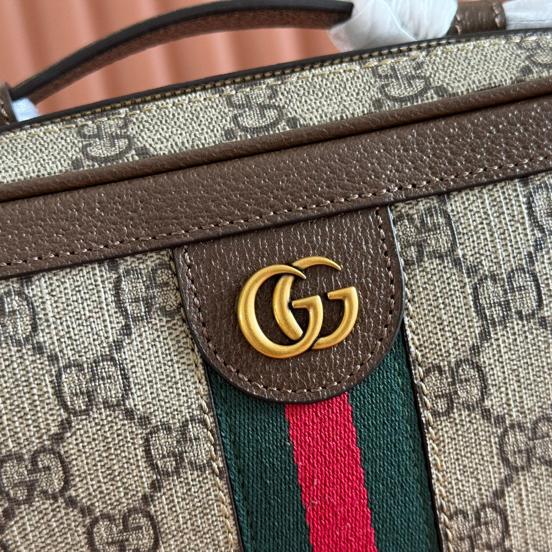 GG Ophidia Small Crossbody Bag Beige & Dark Brown GG Monogram Fabric 272074 mysite