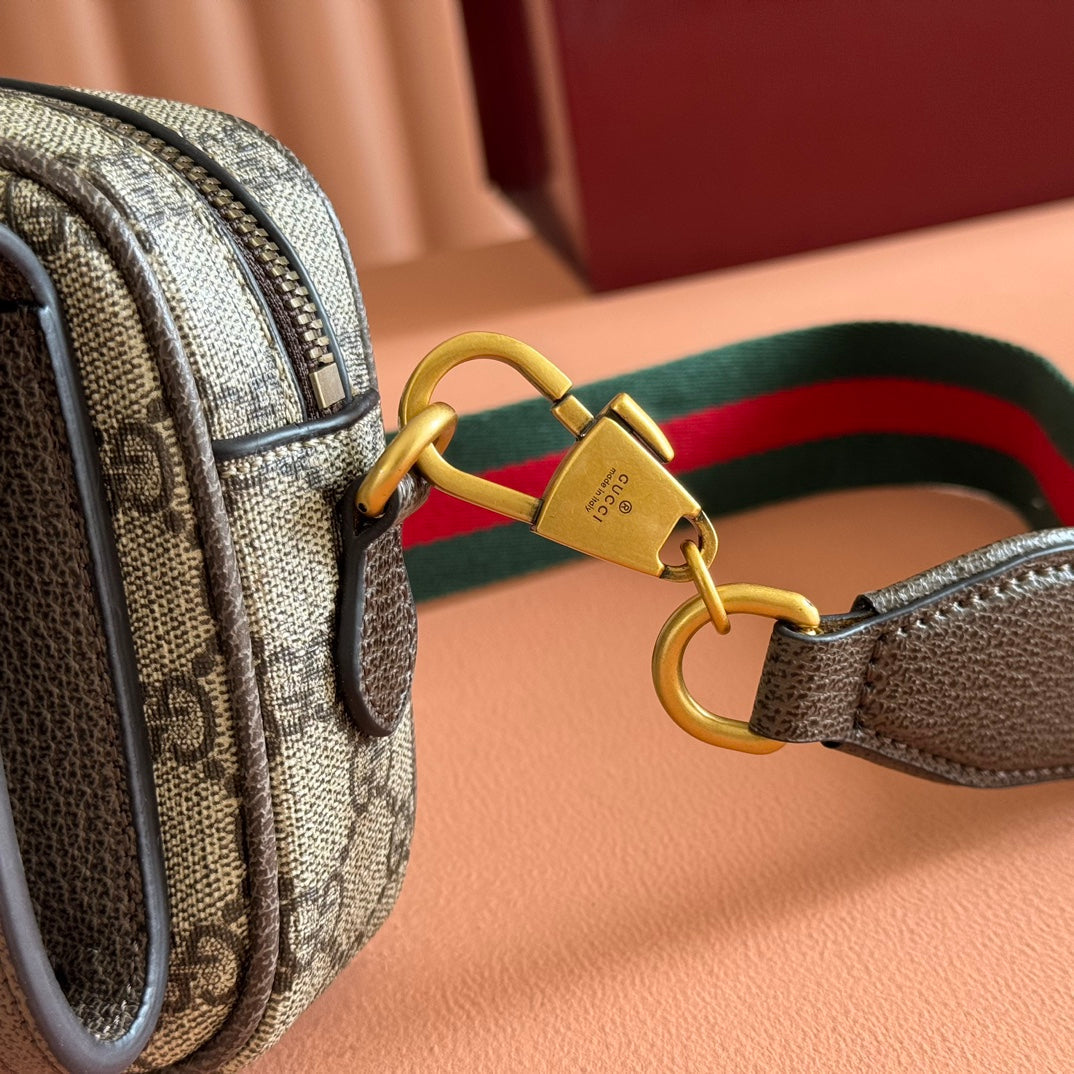 Gucci Ophidia Mini Handbag Beige Brown Canvas Leather 272065 mysite