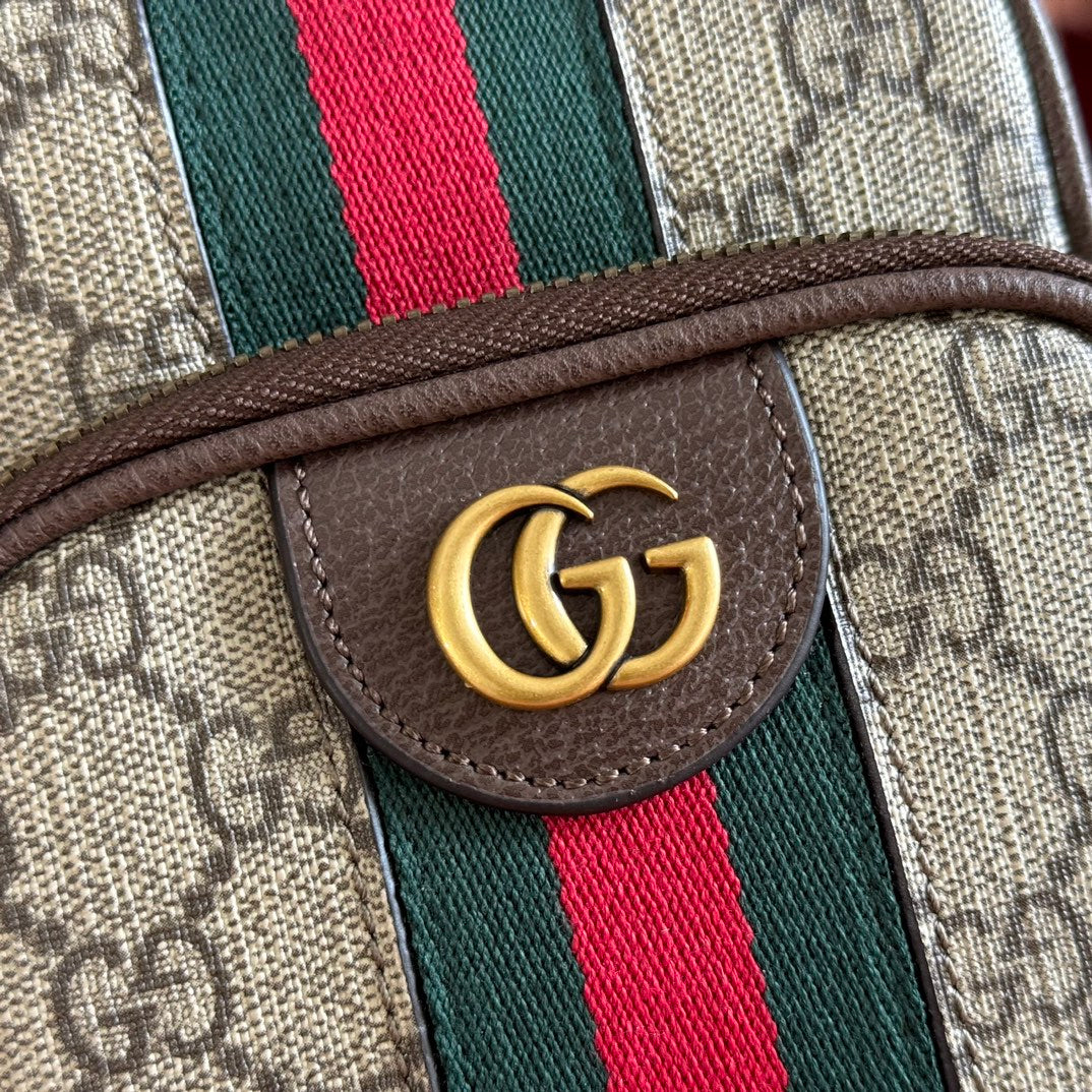 GG Ophidia Mini Messenger Beige& Dark Brown GG Monogram Fabric 272069 mysite