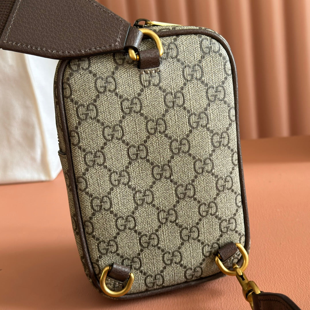 GG Ophidia Mini Messenger Beige& Dark Brown GG Monogram Fabric 272069 mysite