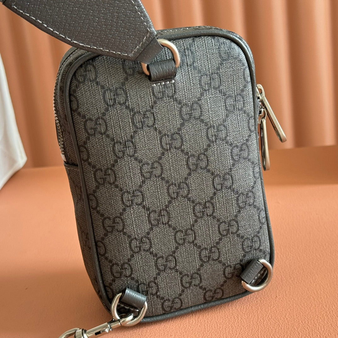 GG Ophidia Mini Messenger Dark Oliver Grey GG Monogram Fabric 272070 mysite