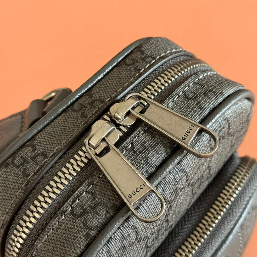 GG Ophidia Mini Messenger Dark Oliver Grey GG Monogram Fabric 272070 mysite