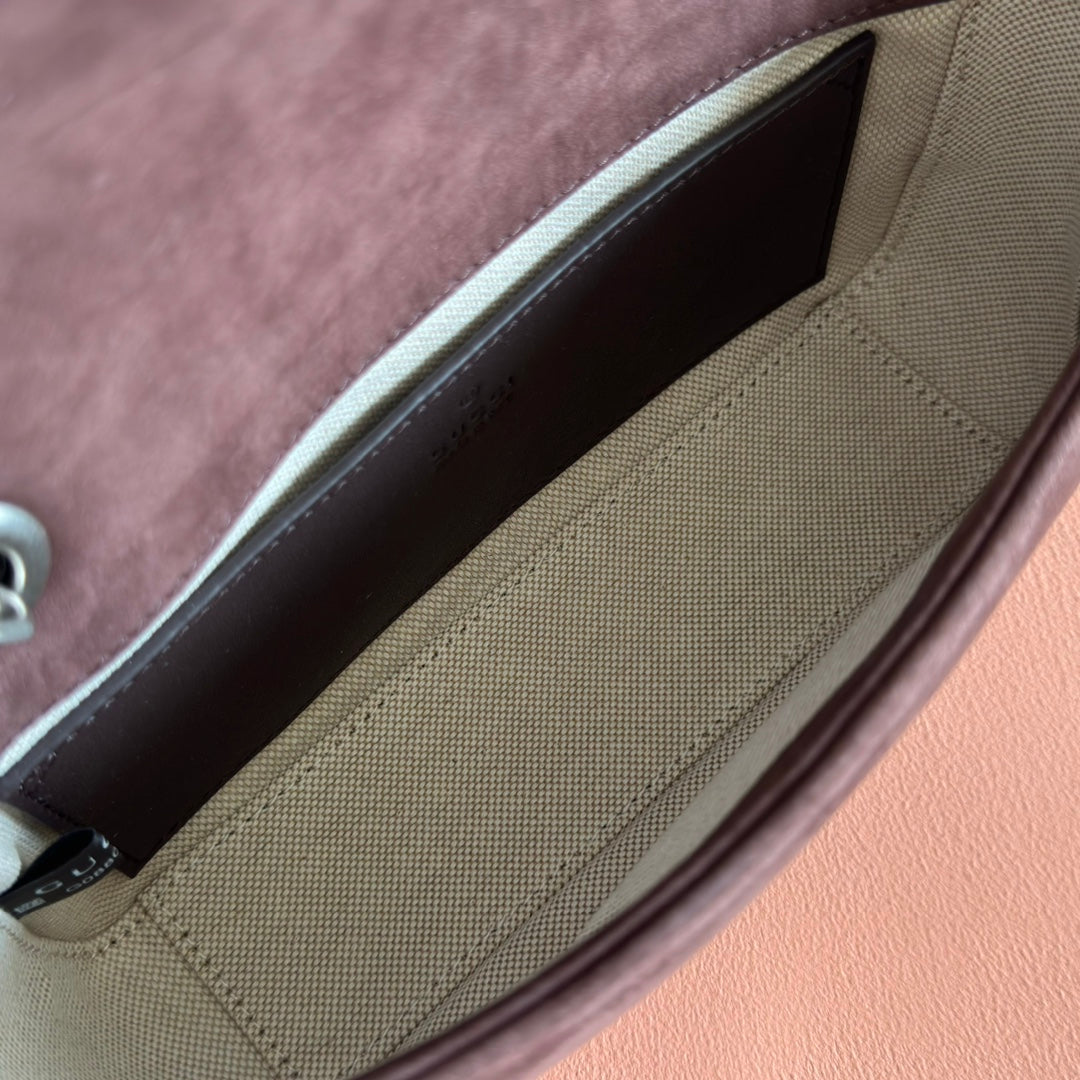 Gucci Marmont Bag 26 Red Brown Suede Gold Hardware 272099 mysite