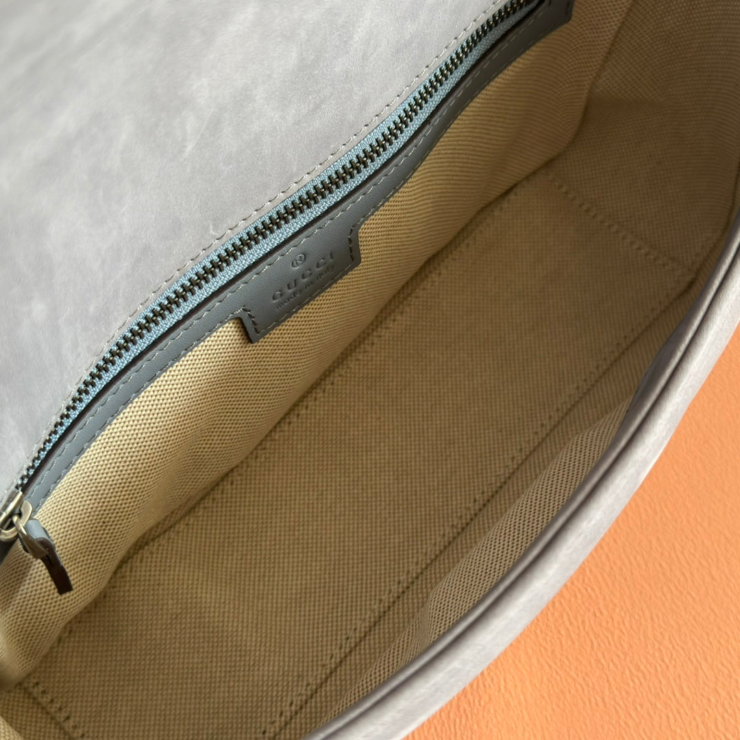 Gucci Marmont Bag 26 Gray Suede Gold Hardware 272093 mysite