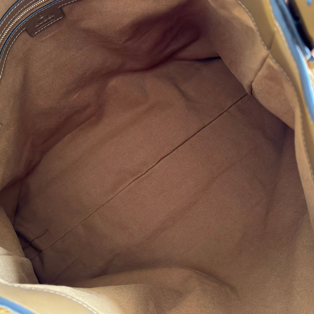 Gucci Beatrix Handbag 40 Caramel Brown Suede 271962 mysite