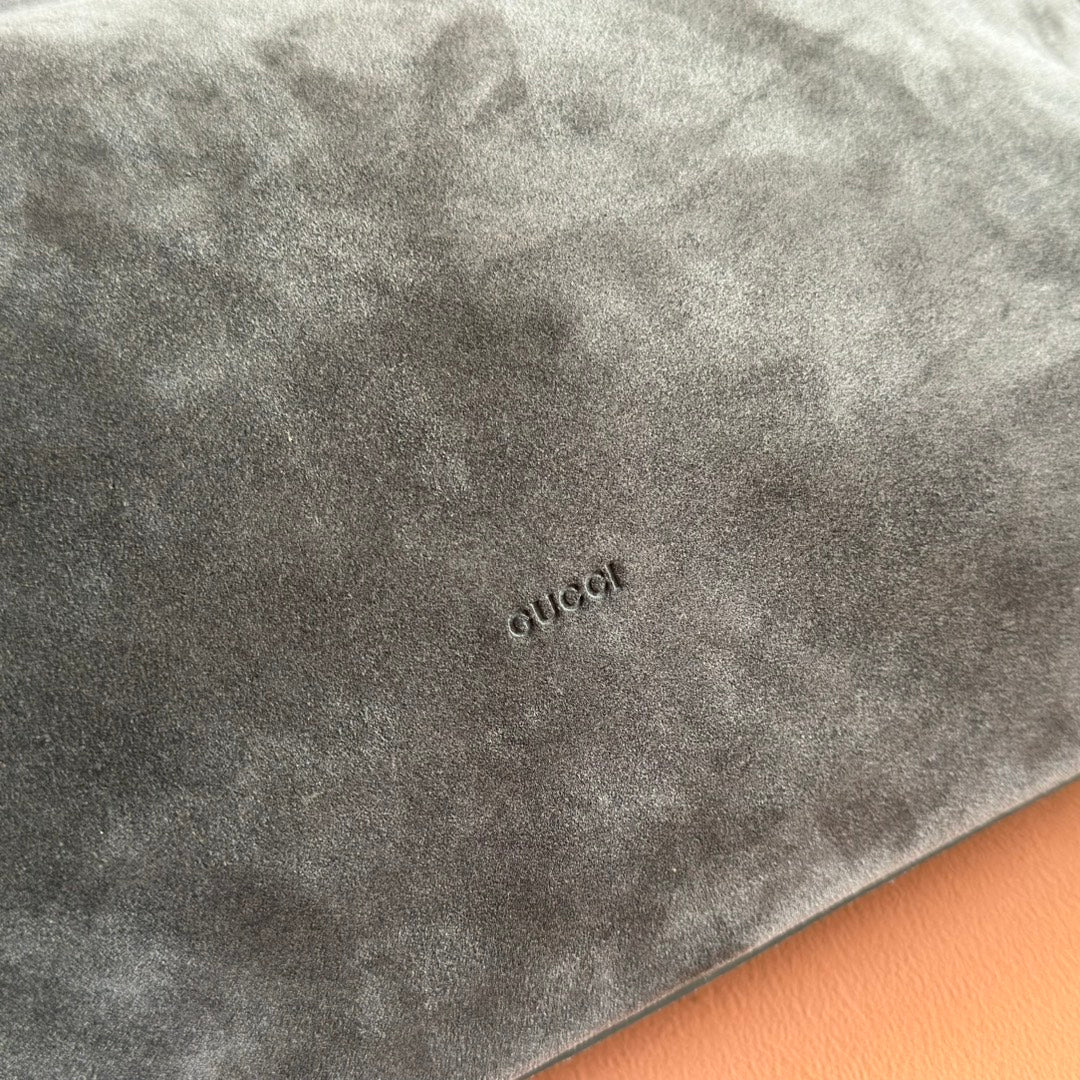 Gucci Beatrix Handbag 40 Dark Gray Suede 271934 mysite