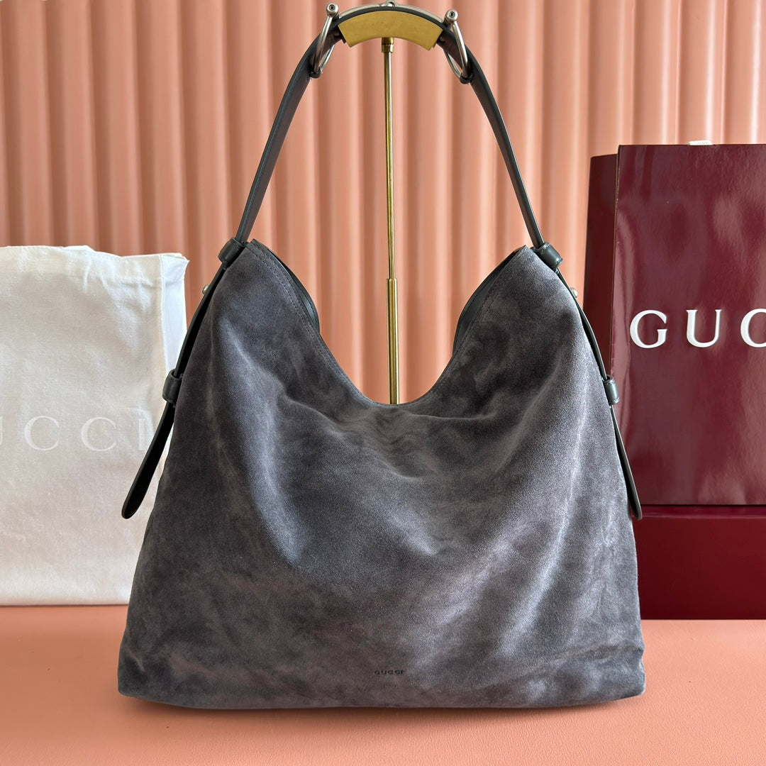Gucci Beatrix Handbag 40 Dark Gray Suede 271934 mysite