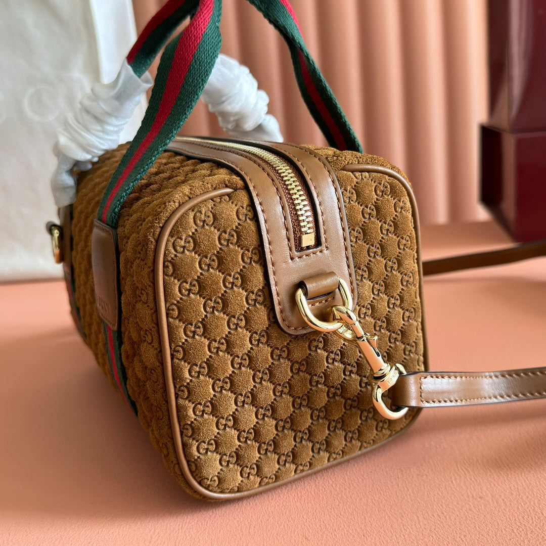 Gucci monogram handbag 20 dark brown suede 271907 mysite