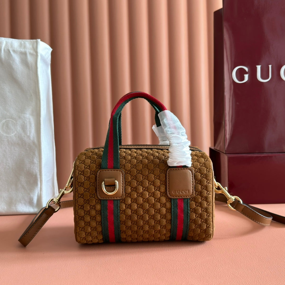 Gucci monogram handbag 20 dark brown suede 271907 mysite