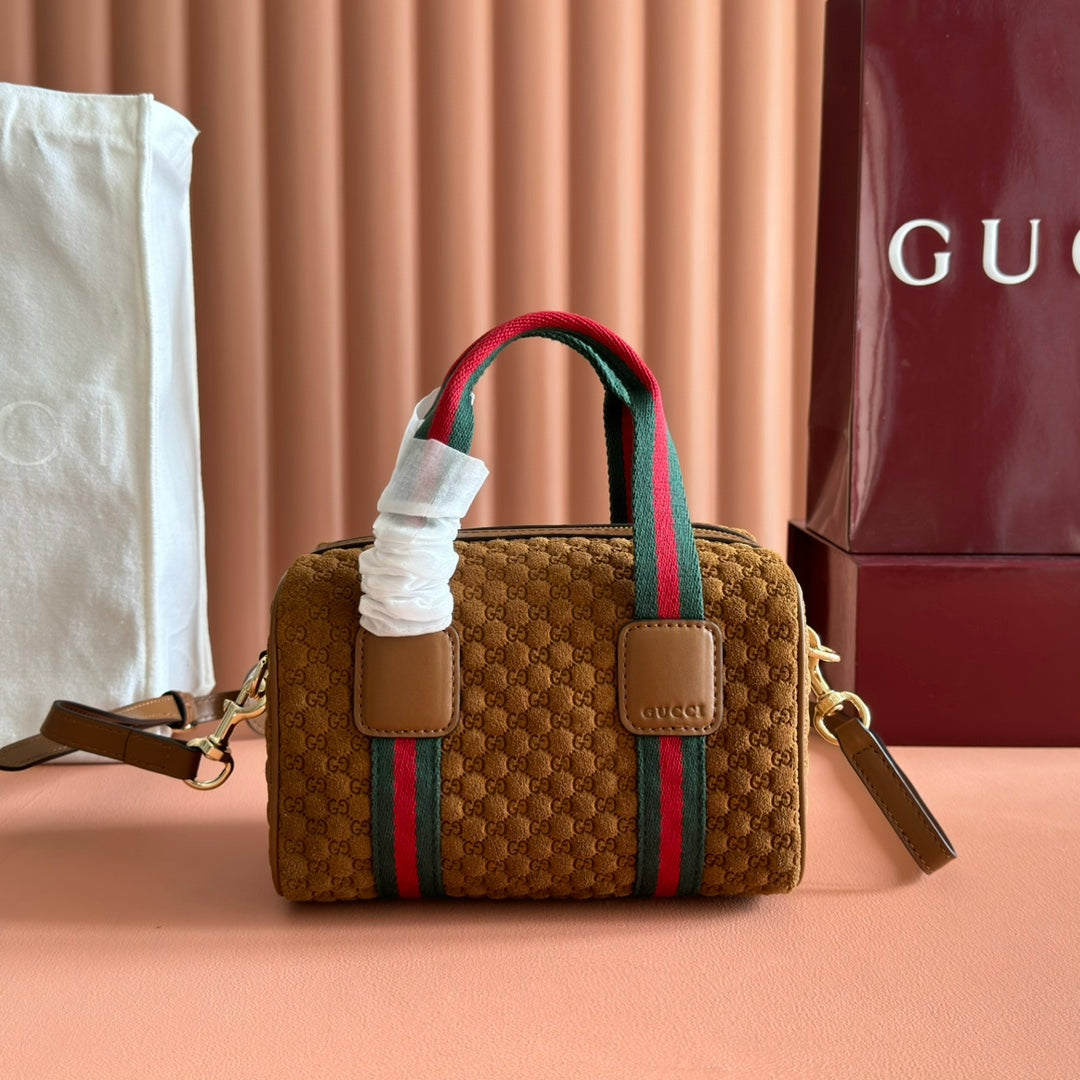 Gucci monogram handbag 20 dark brown suede 271907 mysite