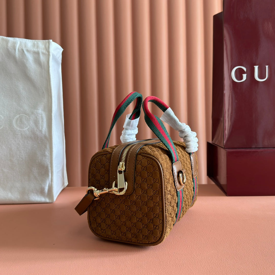 Gucci monogram handbag 20 dark brown suede 271907 mysite