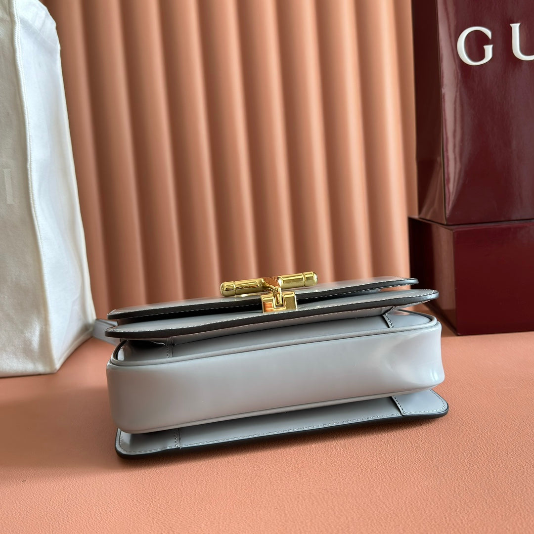 Gucci Siena Small Shoulder Bag Gray Leather 271872 mysite