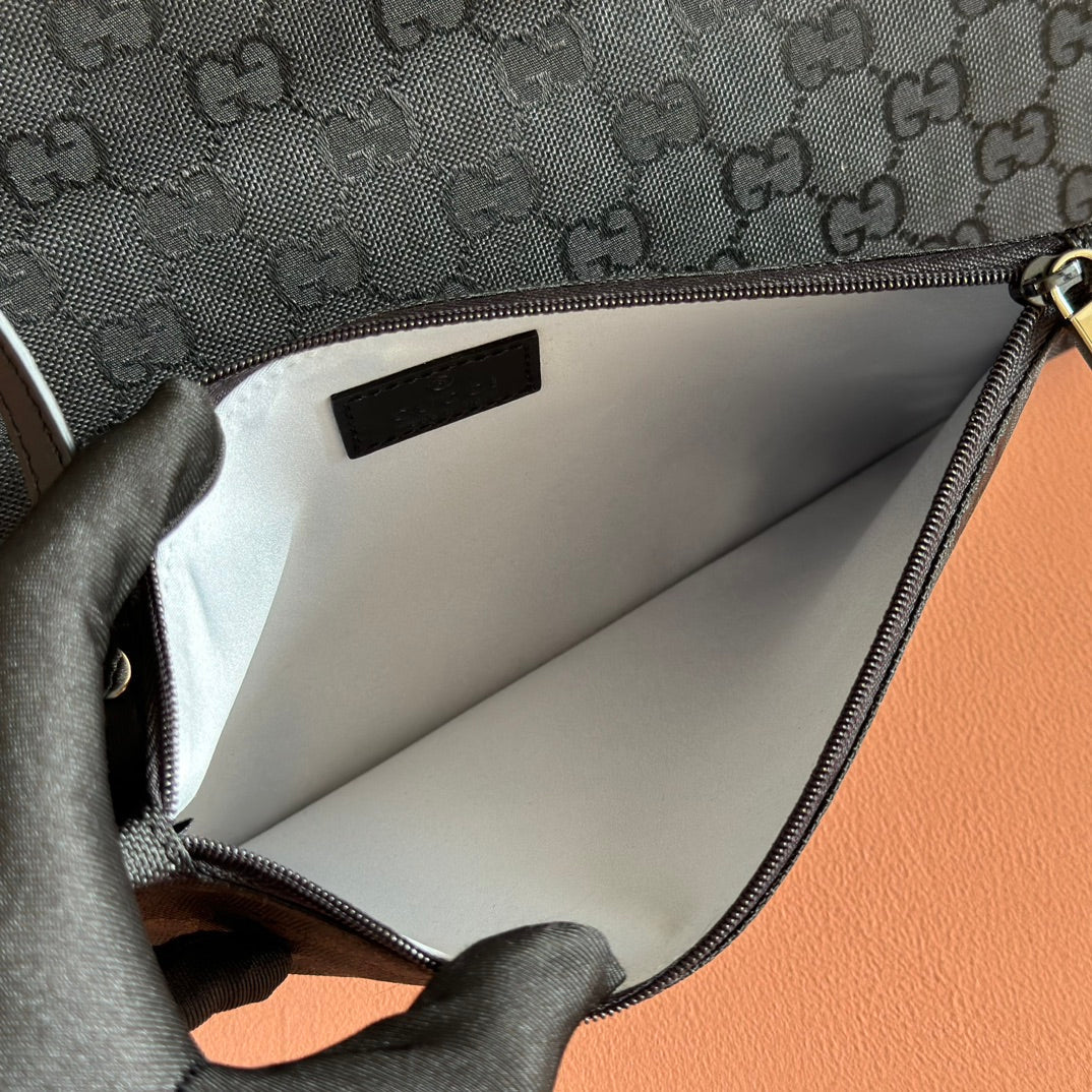 GG Edge Large Tote Bag Black Matte Rubber Fabric 271781 mysite