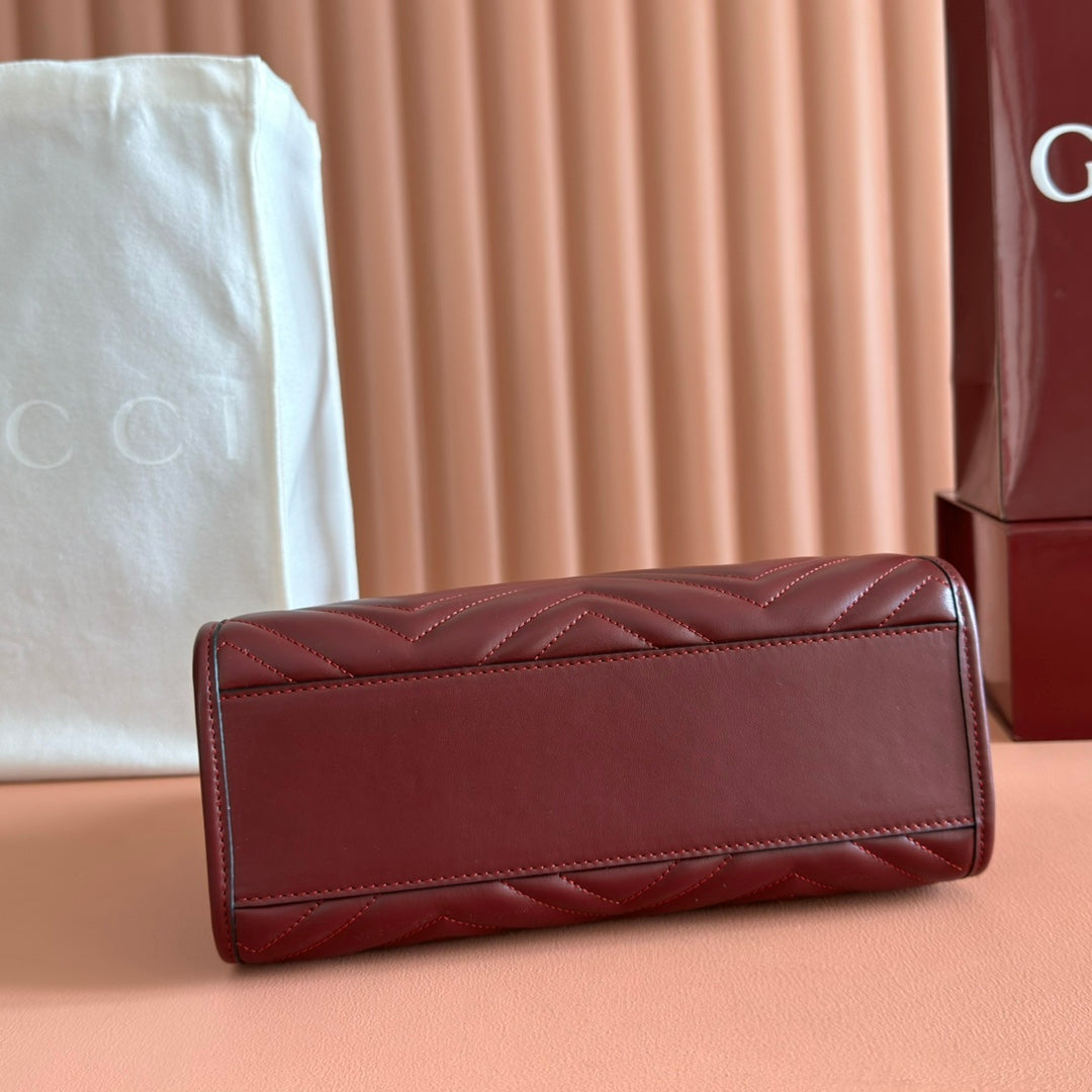 GG Marmont Matelasse Tote Burgundy Leather 271806 mysite