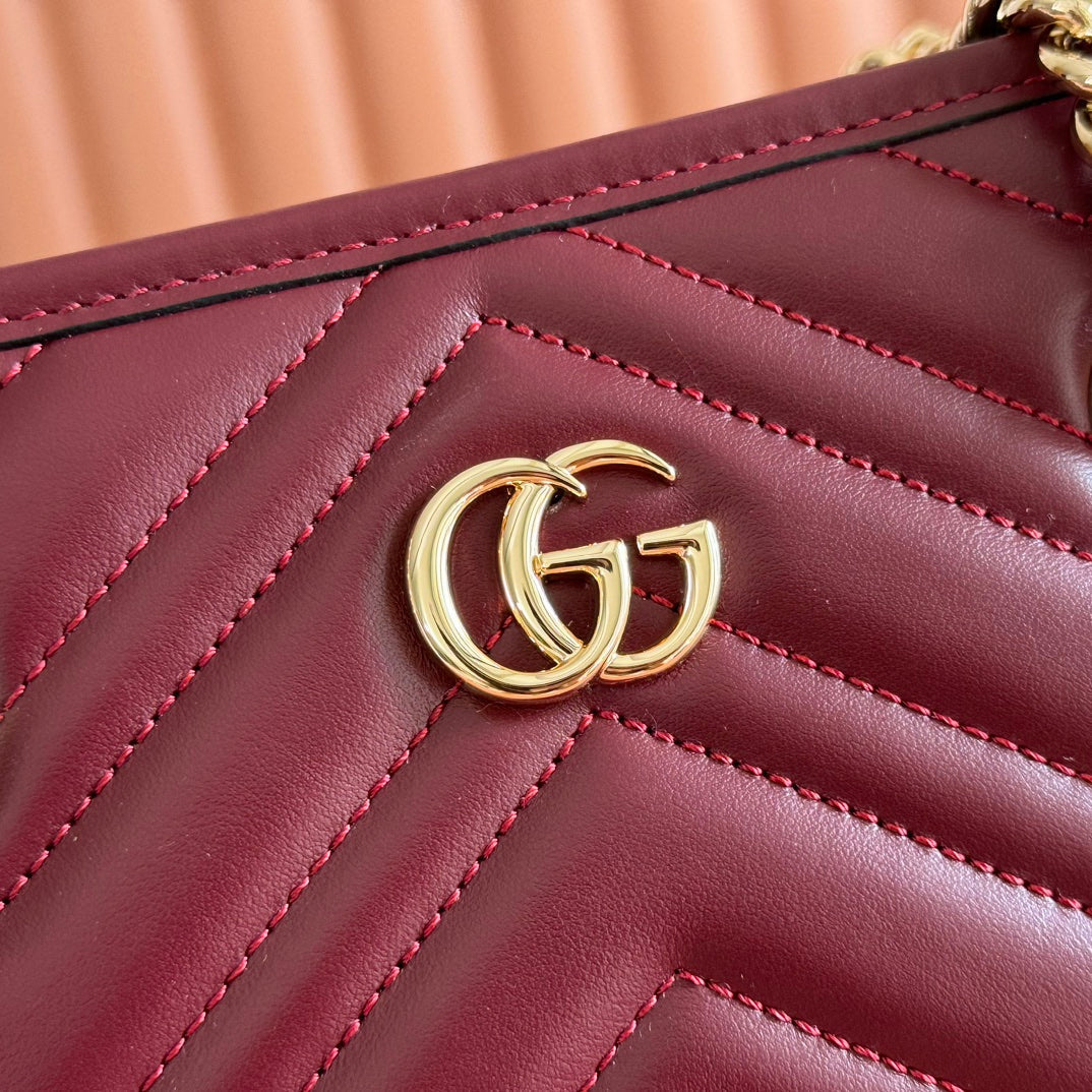 GG Marmont Matelasse Tote Burgundy Leather 271806 mysite