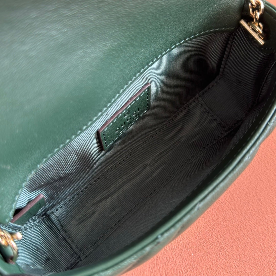 Gucci Marmont Bag 17 Dark Green Lambskin Gold Hardware 271791 mysite