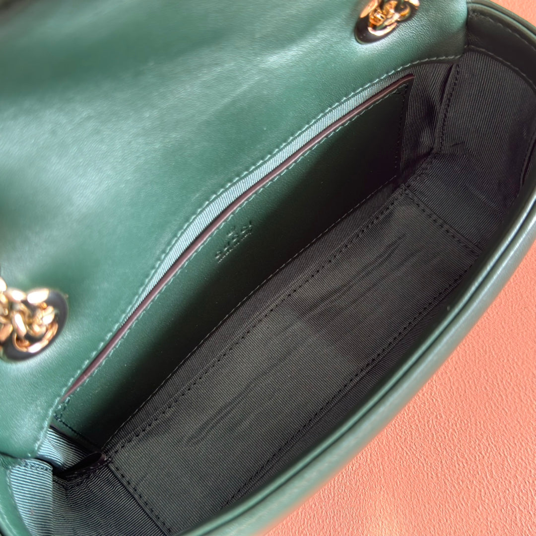 Gucci Marmont Bag 22 Dark Green Lambskin Gold Hardware 271792 mysite